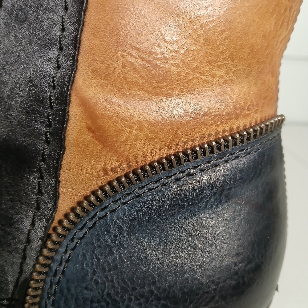 Rieker blue and tan ankle booties - Picture 7 of 11
